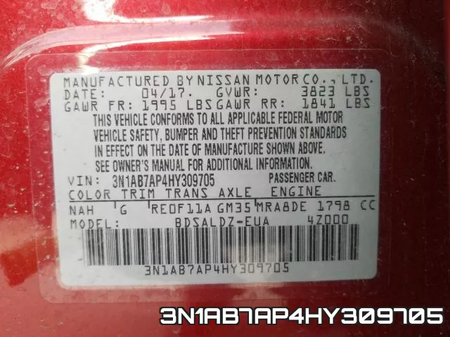 3N1AB7AP4HY309705 фото 2