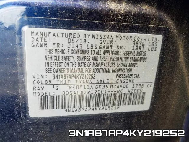 3N1AB7AP4KY219252 фото 2