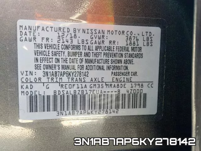 3N1AB7AP6KY278142 фото 2