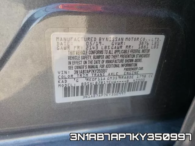 3N1AB7AP7KY350997 фото 2