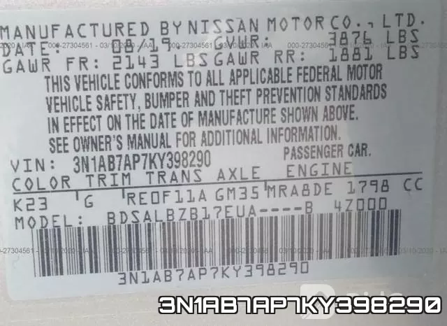 3N1AB7AP7KY398290 фото 9