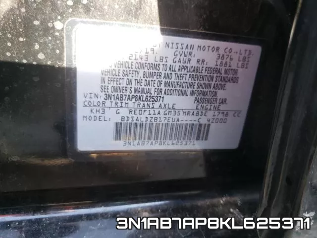 3N1AB7AP8KL625371 фото 2