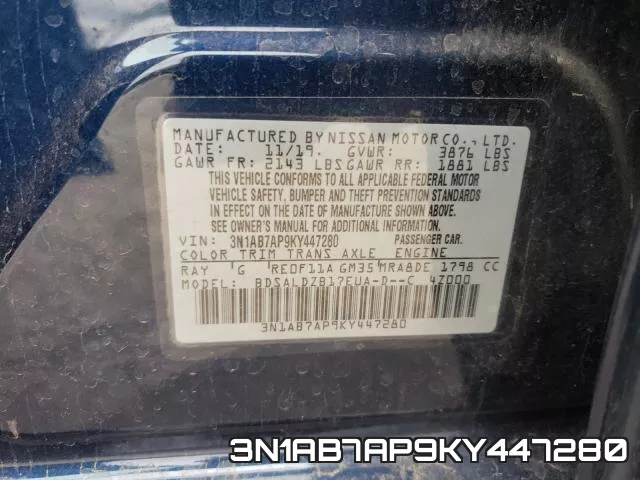 3N1AB7AP9KY447280 фото 2