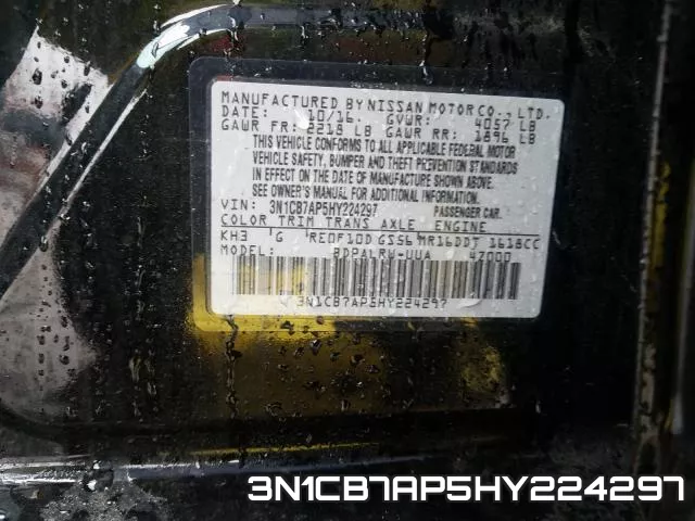 3N1CB7AP5HY224297 фото 2