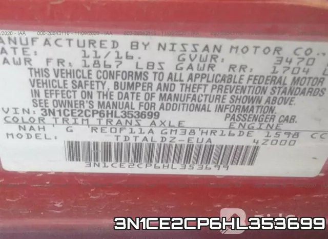 3N1CE2CP6HL353699 фото 10