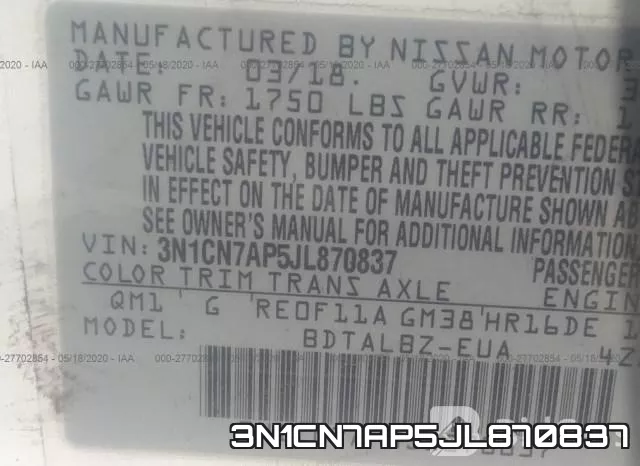 3N1CN7AP5JL870837 фото 10
