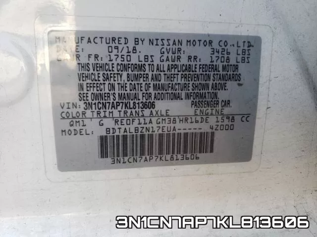 3N1CN7AP7KL813606 фото 2