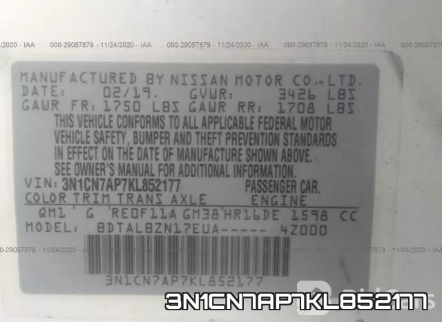 3N1CN7AP7KL852177 фото 9