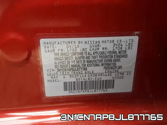 3N1CN7AP8JL877765 фото 2