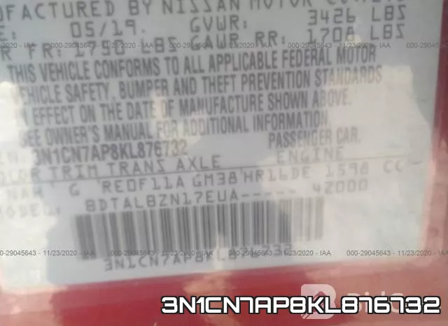 3N1CN7AP8KL876732 фото 10