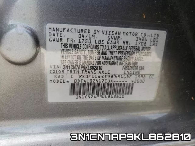3N1CN7AP9KL862810 фото 2