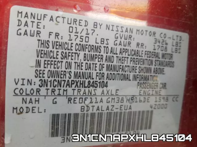 3N1CN7APXHL845104 фото 2