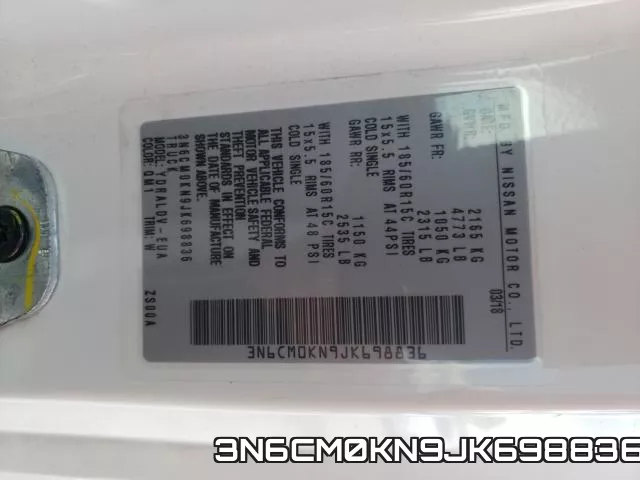 3N6CM0KN9JK698836 фото 2