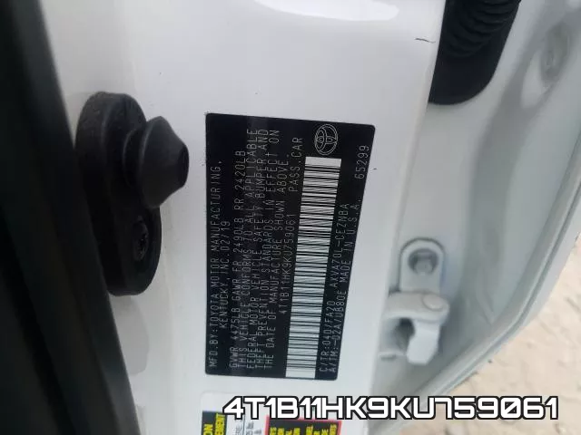 4T1B11HK9KU759061 фото 2