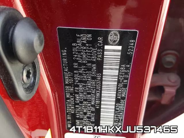 4T1B11HKXJU537465 фото 2