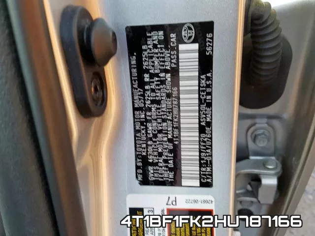 4T1BF1FK2HU787166 фото 2