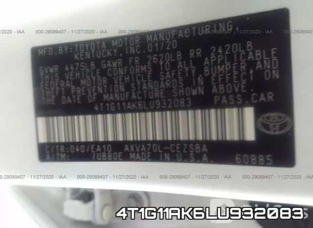 4T1G11AK6LU932083 фото 10