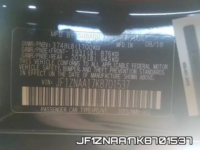 JF1ZNAA17K8701537 фото 2