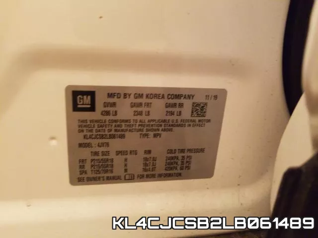 KL4CJCSB2LB061489 фото 2