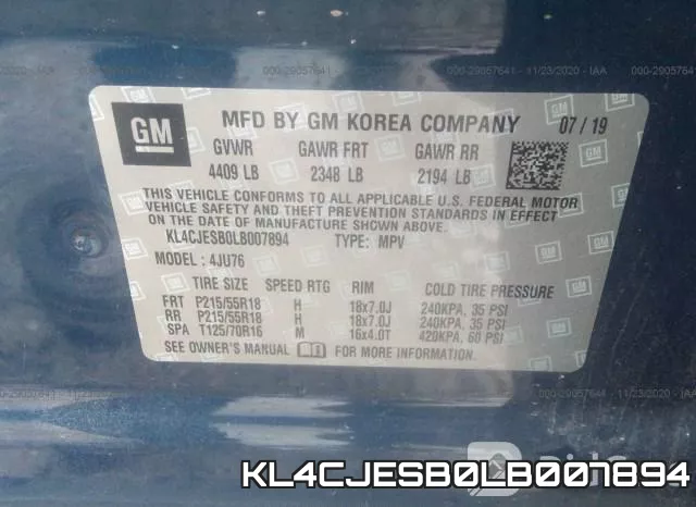 KL4CJESB0LB007894 фото 9