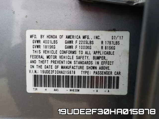 19UDE2F30HA015878 фото 2