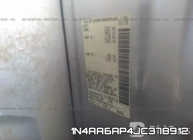 1N4AA6AP4JC378912 фото 10