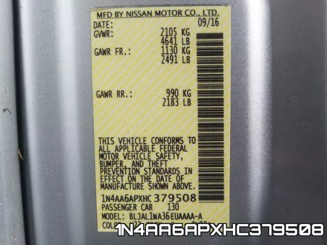 1N4AA6APXHC379508 фото 2