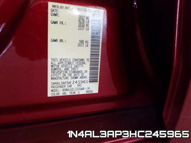 1N4AL3AP3HC245965 фото 2