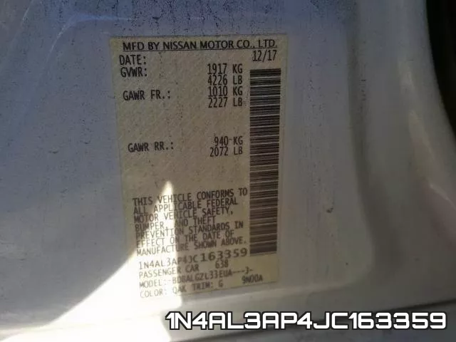 1N4AL3AP4JC163359 фото 2