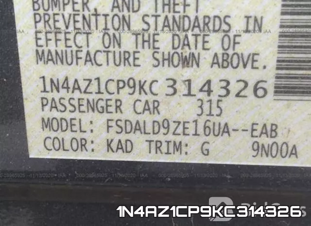 1N4AZ1CP9KC314326 фото 10