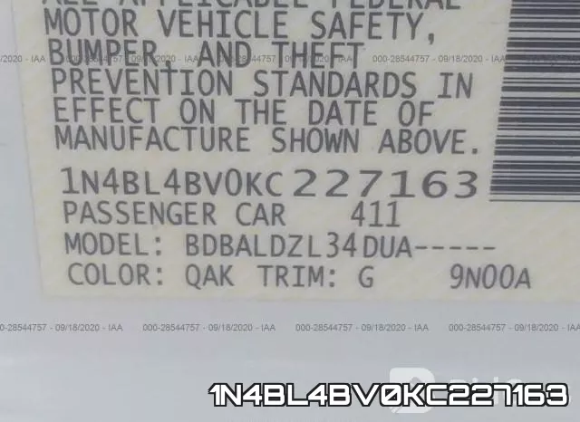 1N4BL4BV0KC227163 фото 9