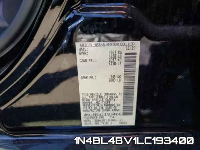 1N4BL4BV1LC193400 фото 2