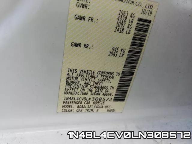 1N4BL4CV0LN308572 фото 2