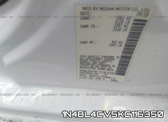 1N4BL4CV5KC116350 фото 10