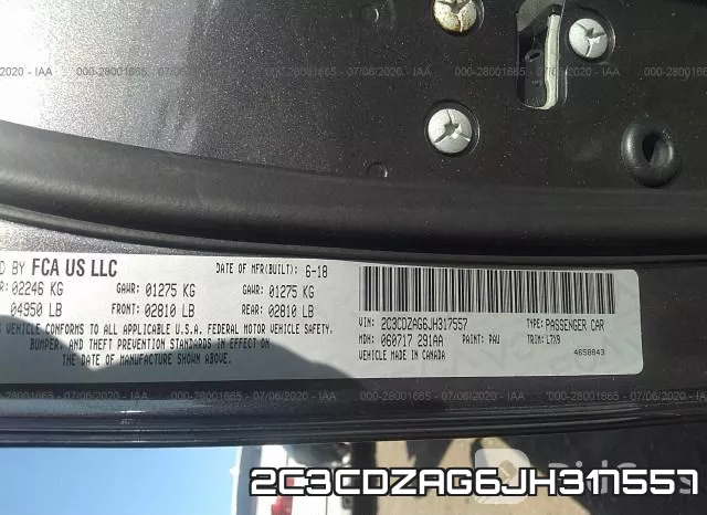 2C3CDZAG6JH317557 фото 10