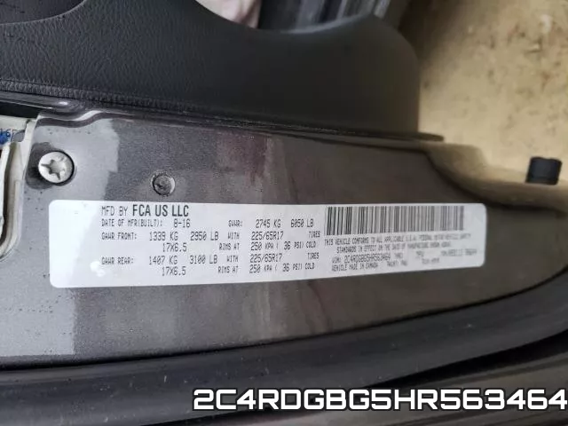 2C4RDGBG5HR563464 фото 2