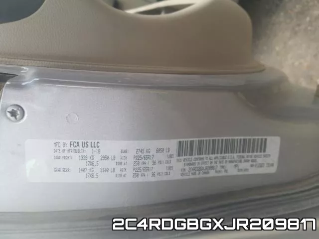 2C4RDGBGXJR209817 фото 2