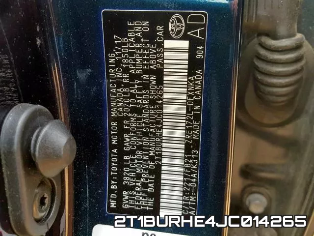 2T1BURHE4JC014265 фото 2