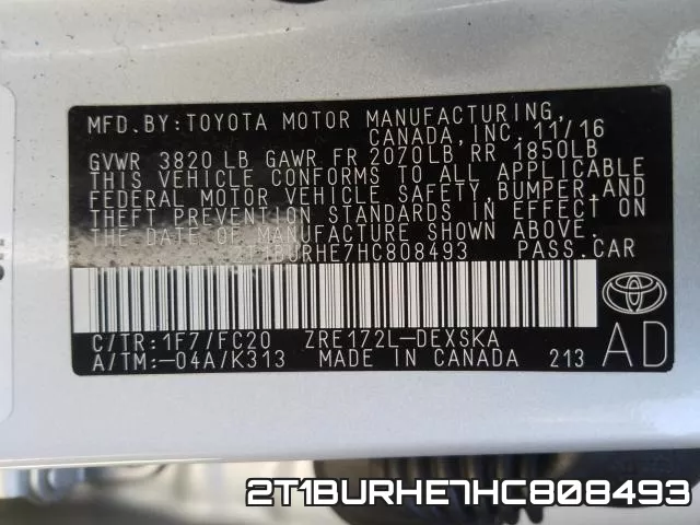 2T1BURHE7HC808493 фото 2