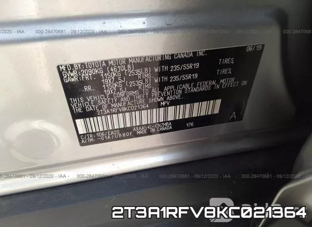 2T3A1RFV8KC021364 фото 10