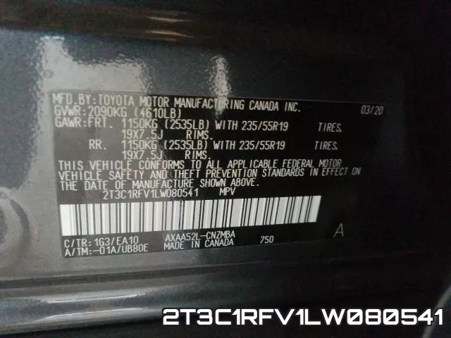 2T3C1RFV1LW080541 фото 2
