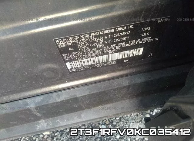 2T3F1RFV0KC035412 фото 10