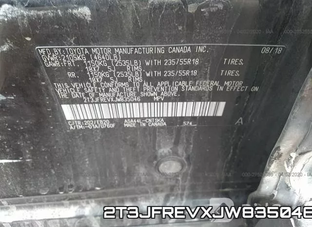 2T3JFREVXJW835046 фото 10