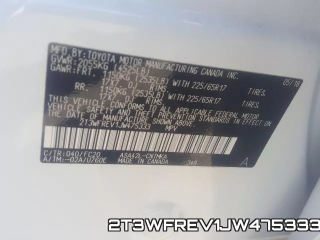 2T3WFREV1JW475333 фото 2