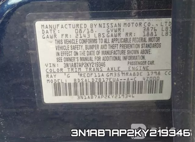 3N1AB7AP2KY219346 фото 10