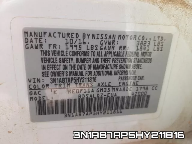 3N1AB7AP5HY211816 фото 2