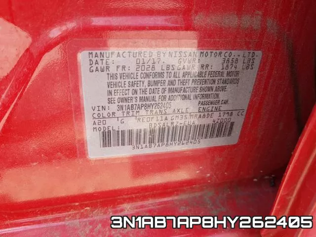3N1AB7AP8HY262405 фото 2