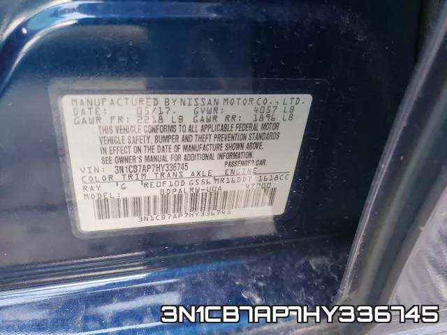 3N1CB7AP7HY336745 фото 2