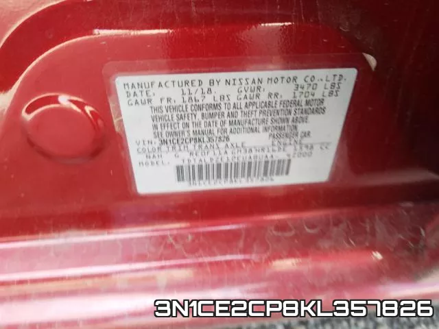 3N1CE2CP8KL357826 фото 2