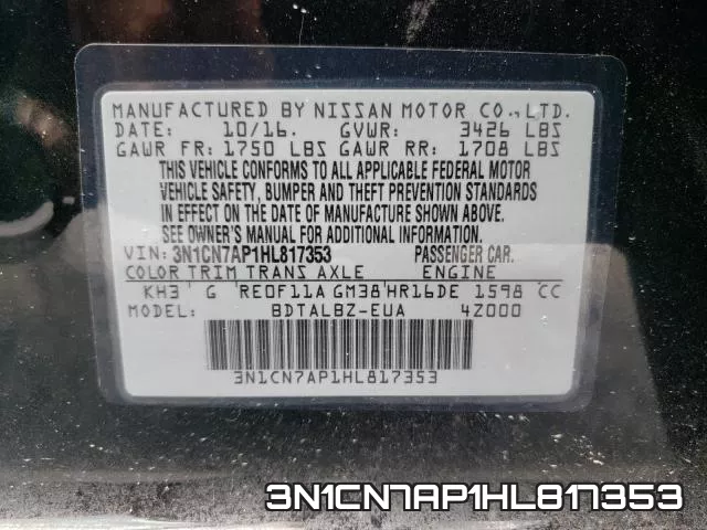 3N1CN7AP1HL817353 фото 2